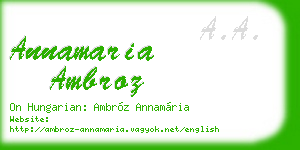 annamaria ambroz business card