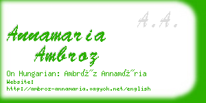 annamaria ambroz business card